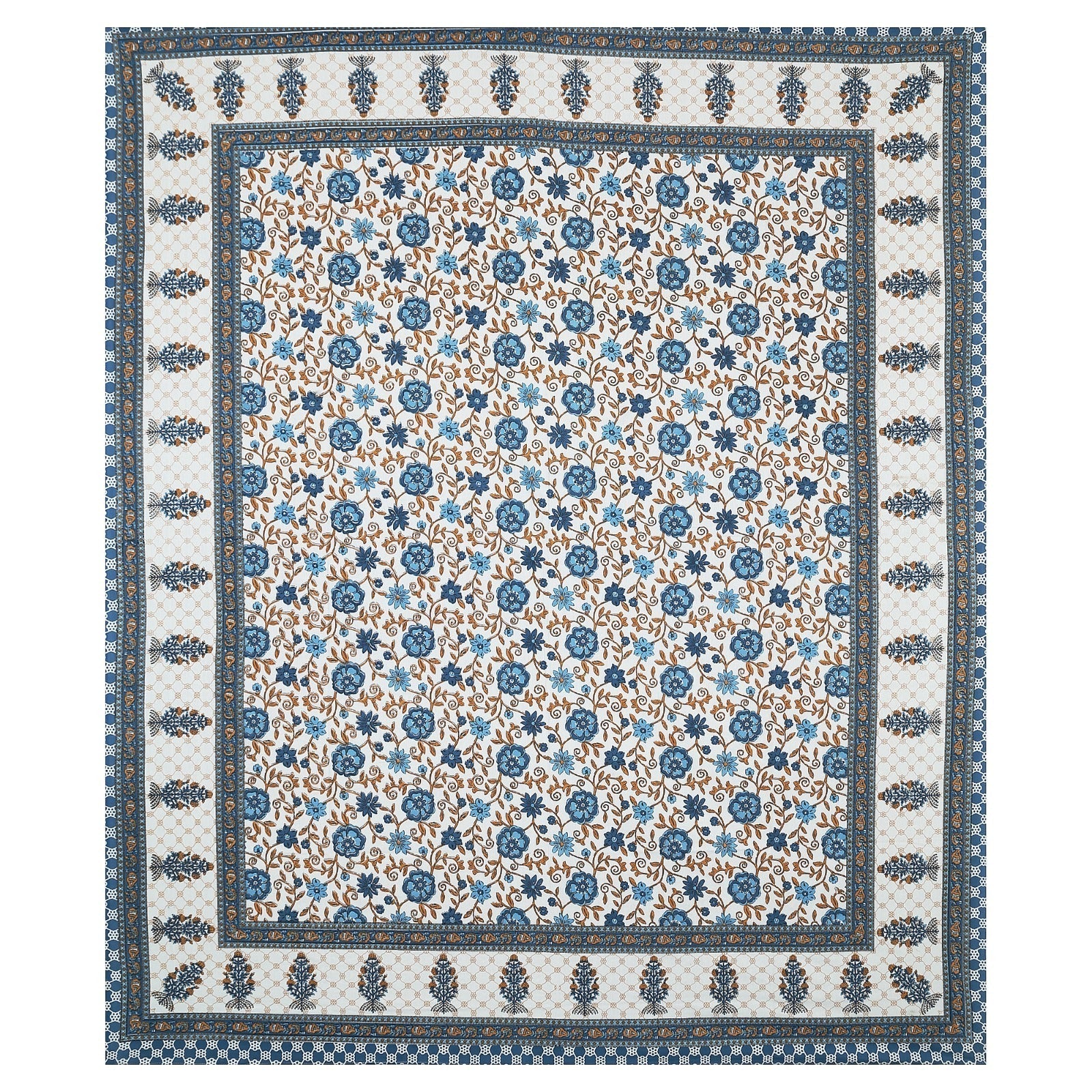 Rudra Bazaar Multicolour 210 TC Cotton Double King Bedsheet With 2 Pillow Covers