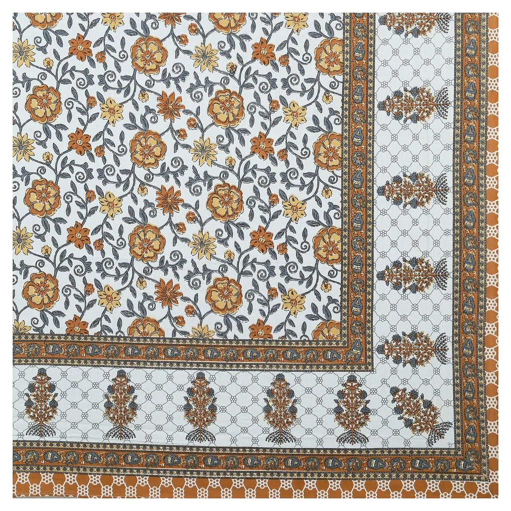 Rudra Bazaar Multicolour 210 TC Cotton Double King Bedsheet With 2 Pillow Covers