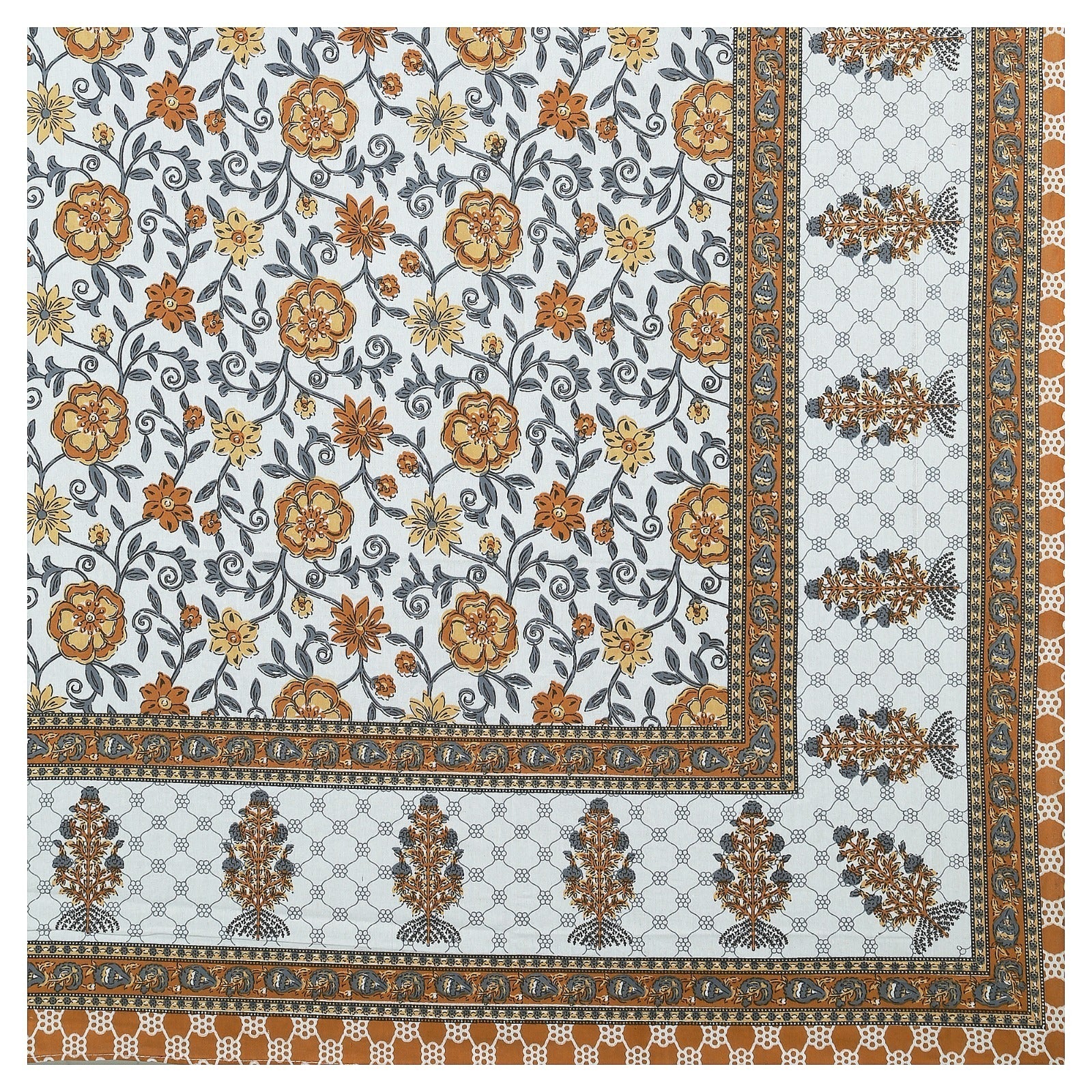 Rudra Bazaar Multicolour 210 TC Cotton Double King Bedsheet With 2 Pillow Covers