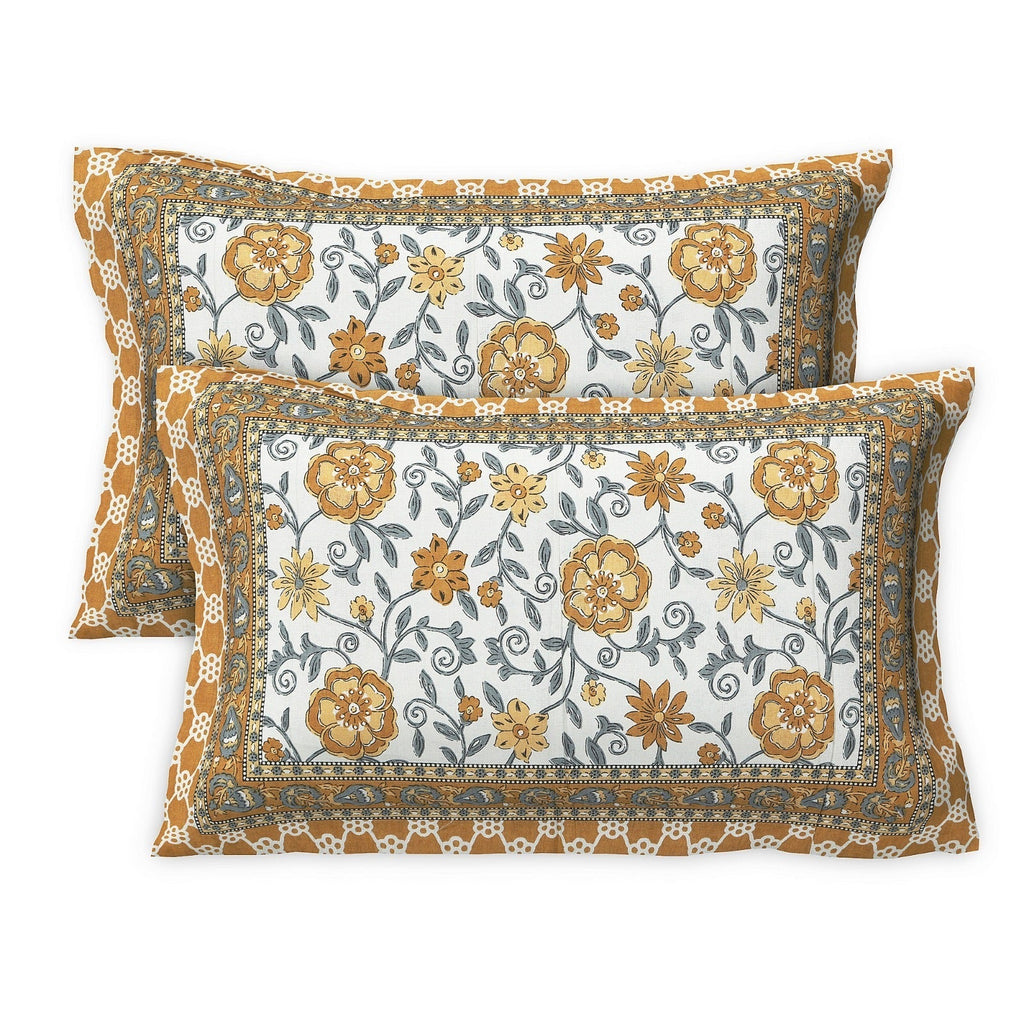 Rudra Bazaar Multicolour 210 TC Cotton Double King Bedsheet With 2 Pillow Covers