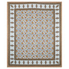 Rudra Bazaar Multicolour 210 TC Cotton Double King Bedsheet With 2 Pillow Covers