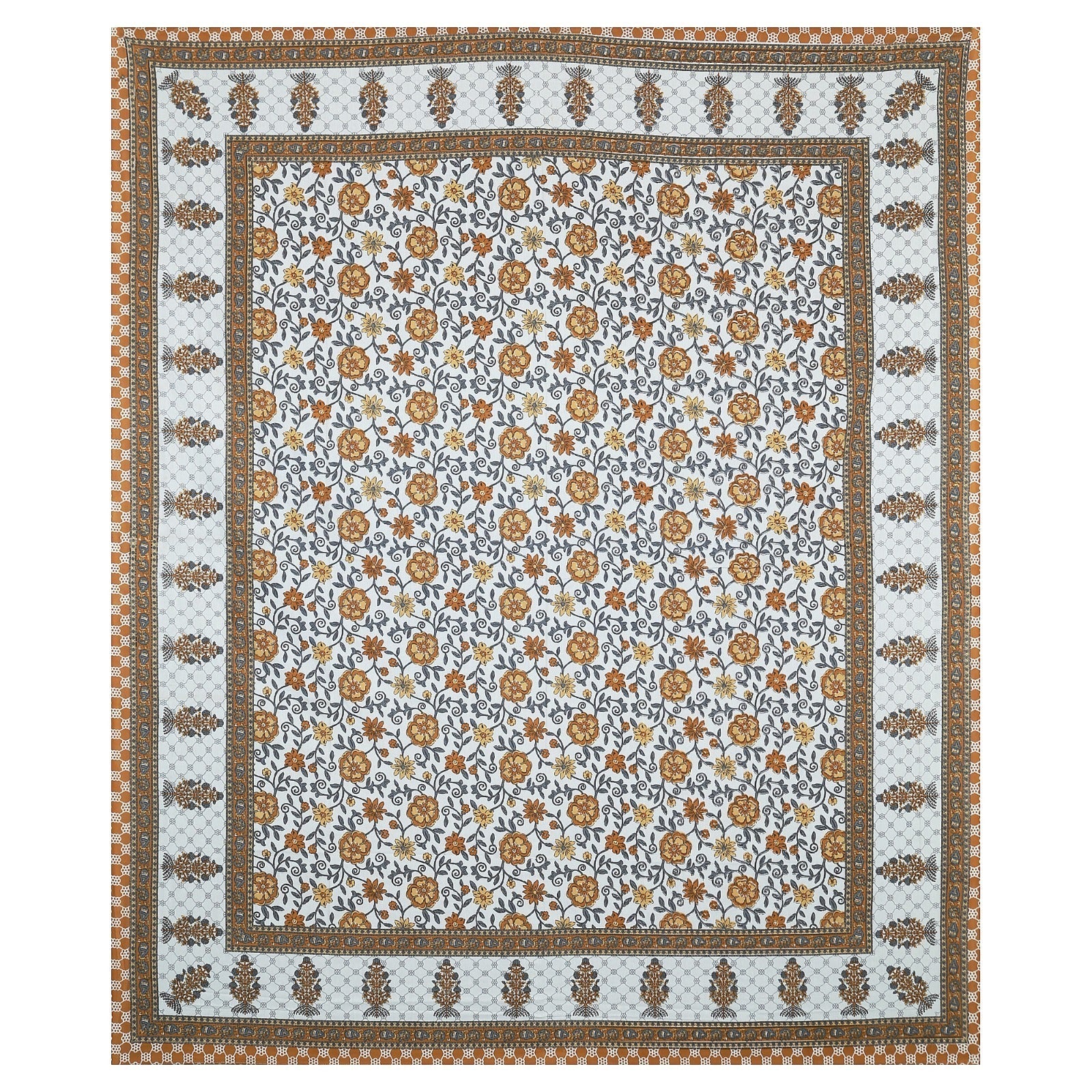 Rudra Bazaar Multicolour 210 TC Cotton Double King Bedsheet With 2 Pillow Covers