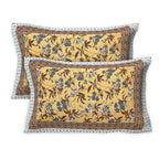 Rudra Bazaar Multicolour 210 TC Cotton Double King Bedsheet With 2 Pillow Covers