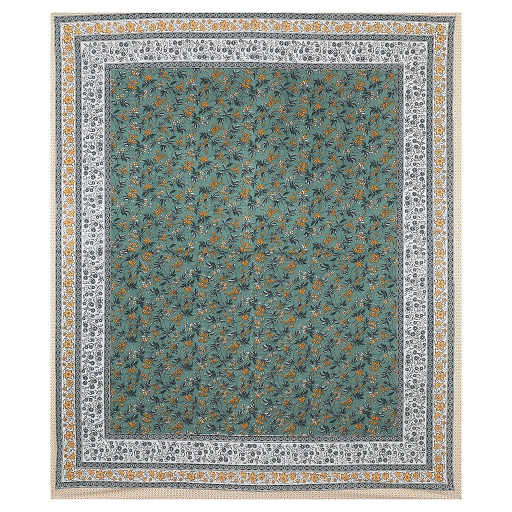 Rudra Bazaar Multicolour 210 TC Cotton Double King Bedsheet With 2 Pillow Covers