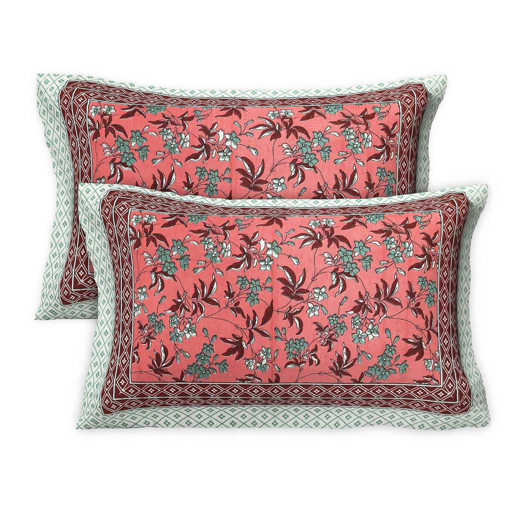 Rudra Bazaar Multicolour 210 TC Cotton Double King Bedsheet With 2 Pillow Covers