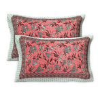 Rudra Bazaar Multicolour 210 TC Cotton Double King Bedsheet With 2 Pillow Covers