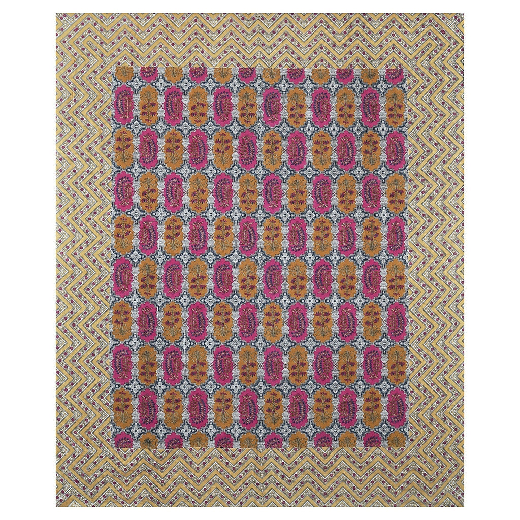 Rudra Bazaar Multicolour 210 TC Cotton Double King Bedsheet With 2 Pillow Covers