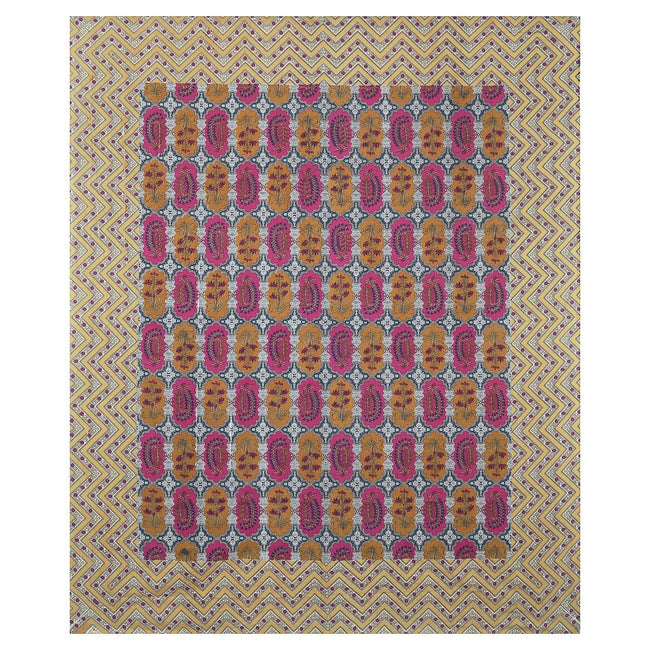 Rudra Bazaar Multicolour 210 TC Cotton Double King Bedsheet With 2 Pillow Covers Main Image