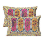 Rudra Bazaar Multicolour 210 TC Cotton Double King Bedsheet With 2 Pillow Covers