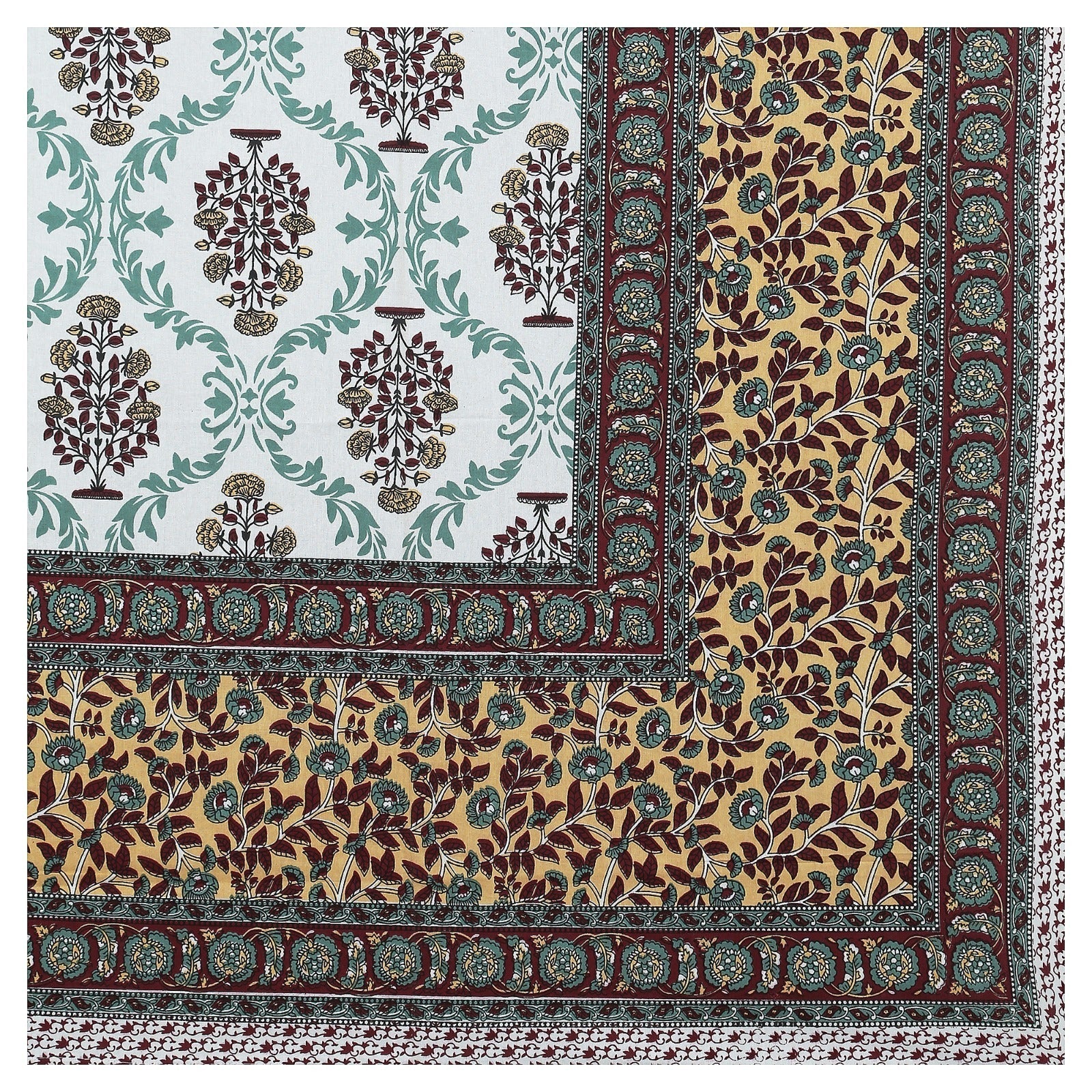 Rudra Bazaar Multicolour 210 TC Cotton Double King Bedsheet With 2 Pillow Covers