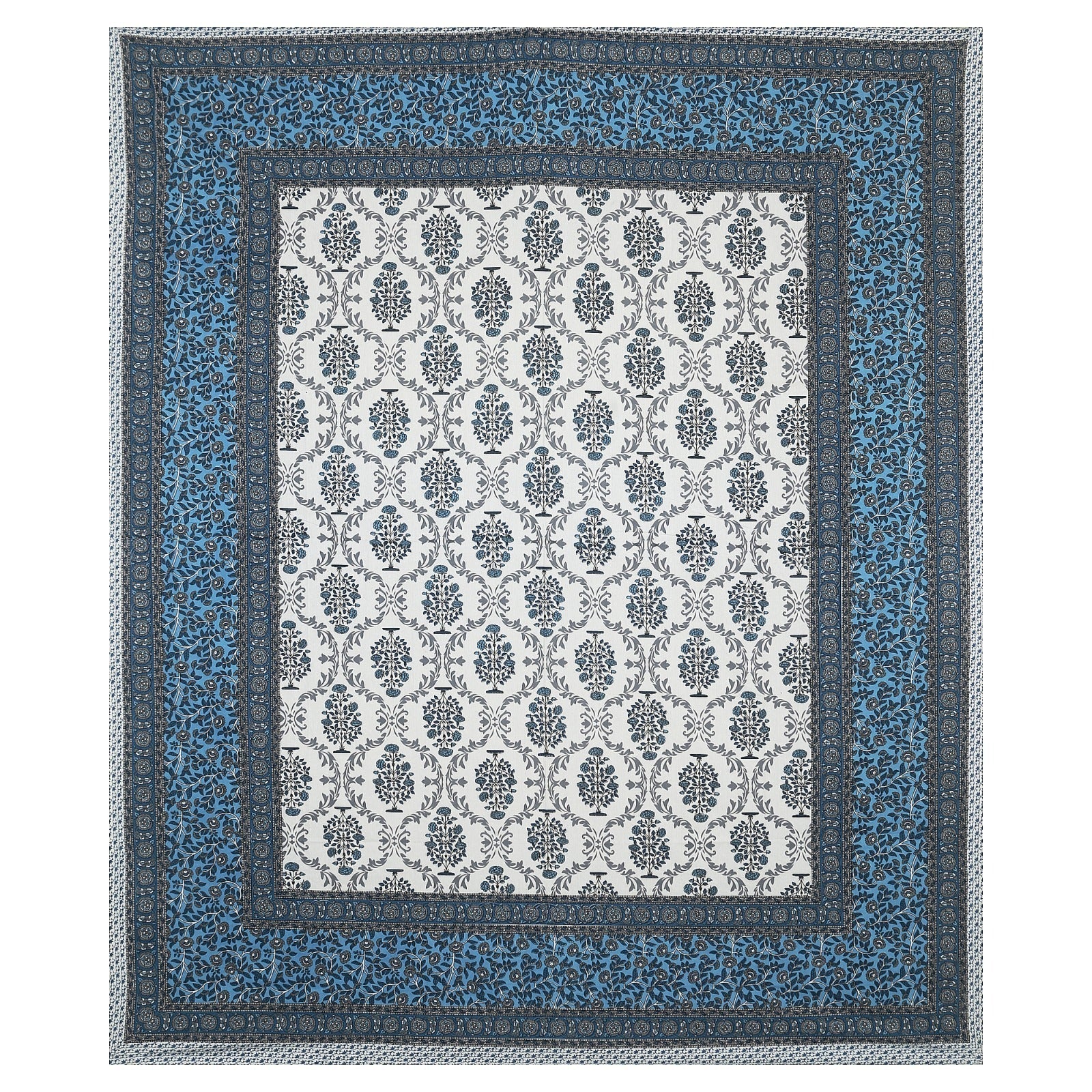 Rudra Bazaar Multicolour 210 TC Cotton Double King Bedsheet With 2 Pillow Covers