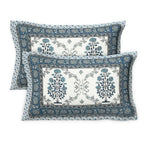 Rudra Bazaar Multicolour 210 TC Cotton Double King Bedsheet With 2 Pillow Covers