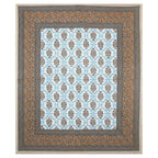 Rudra Bazaar Multicolour 210 TC Cotton Double King Bedsheet With 2 Pillow Covers