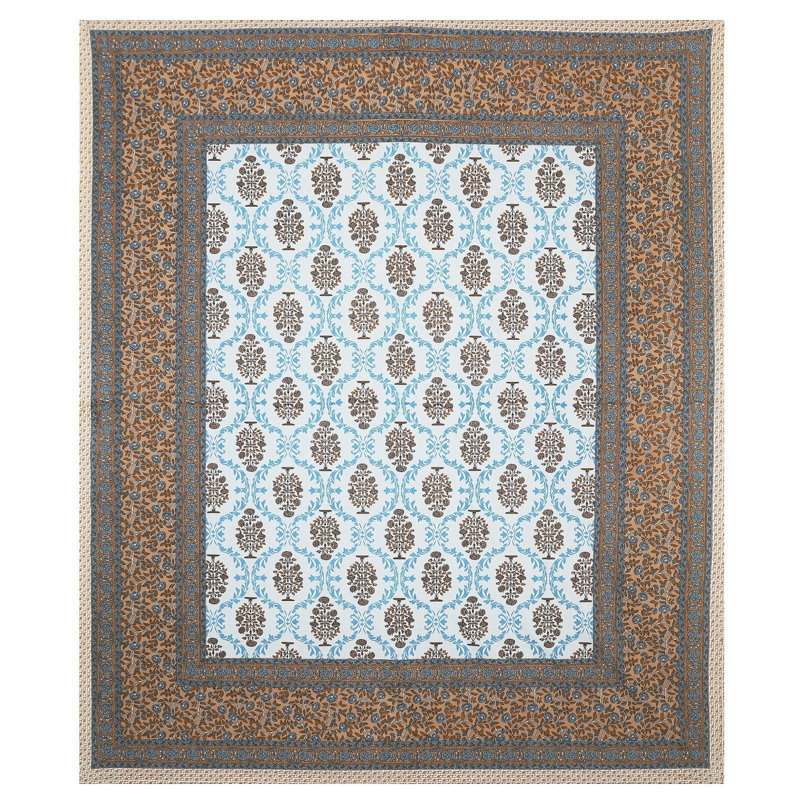 Rudra Bazaar Multicolour 210 TC Cotton Double King Bedsheet With 2 Pillow Covers