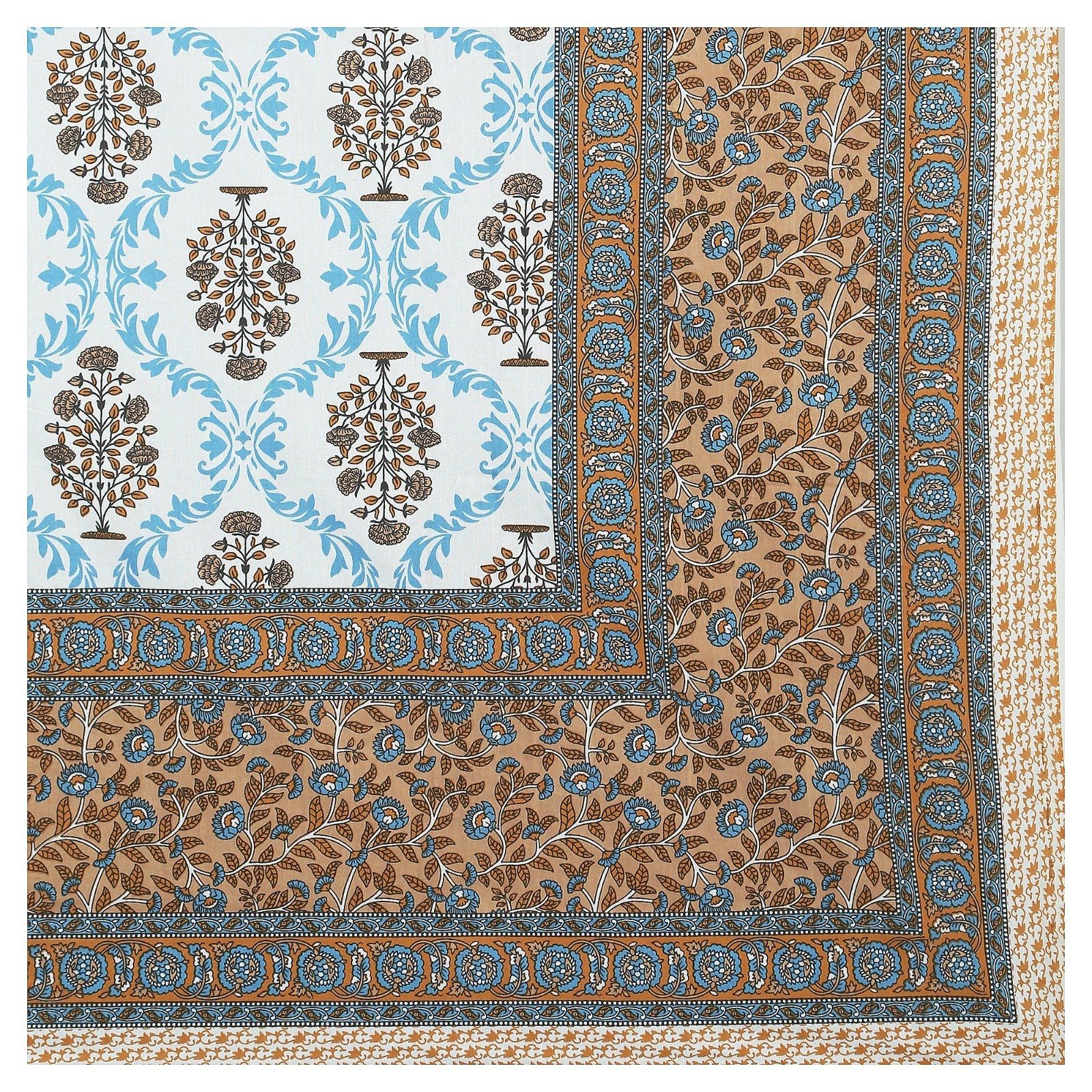 Rudra Bazaar Multicolour 210 TC Cotton Double King Bedsheet With 2 Pillow Covers