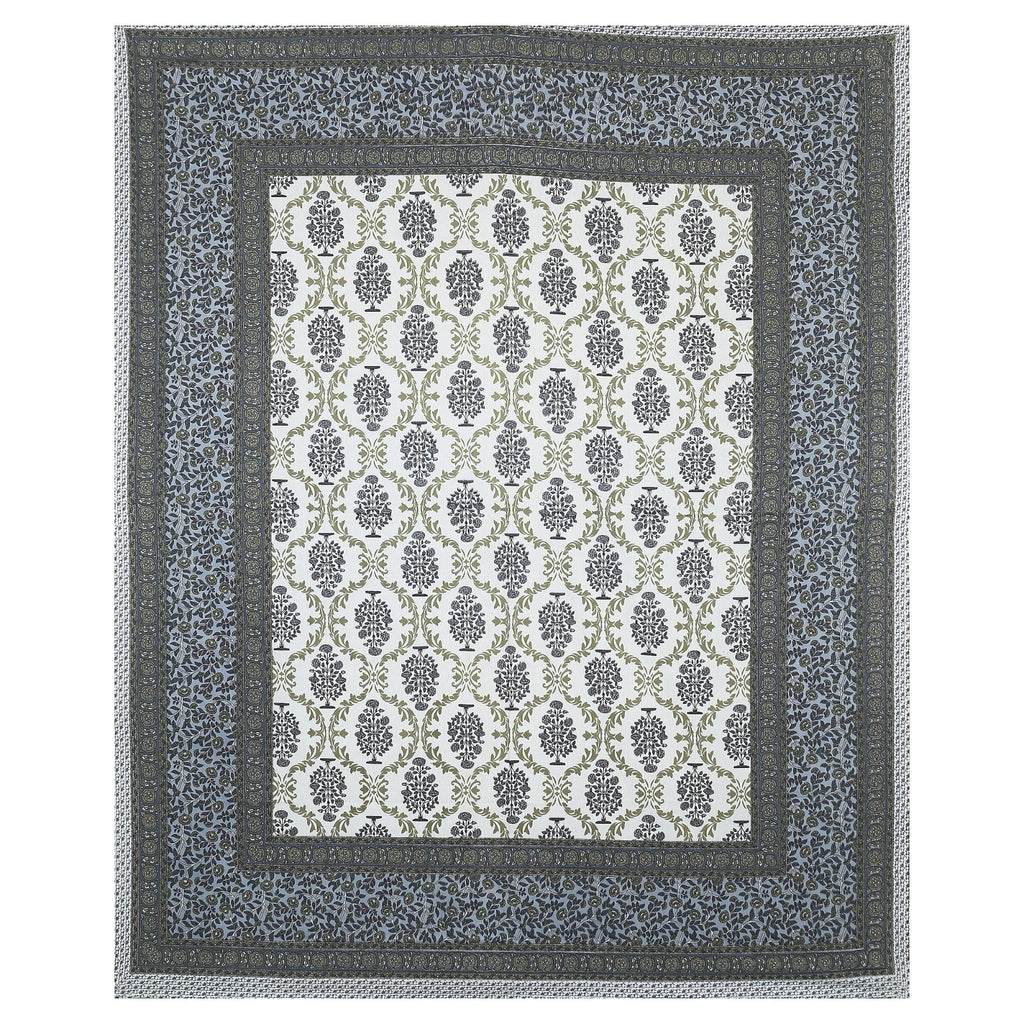 Rudra Bazaar Multicolour 210 TC Cotton Double King Bedsheet With 2 Pillow Covers