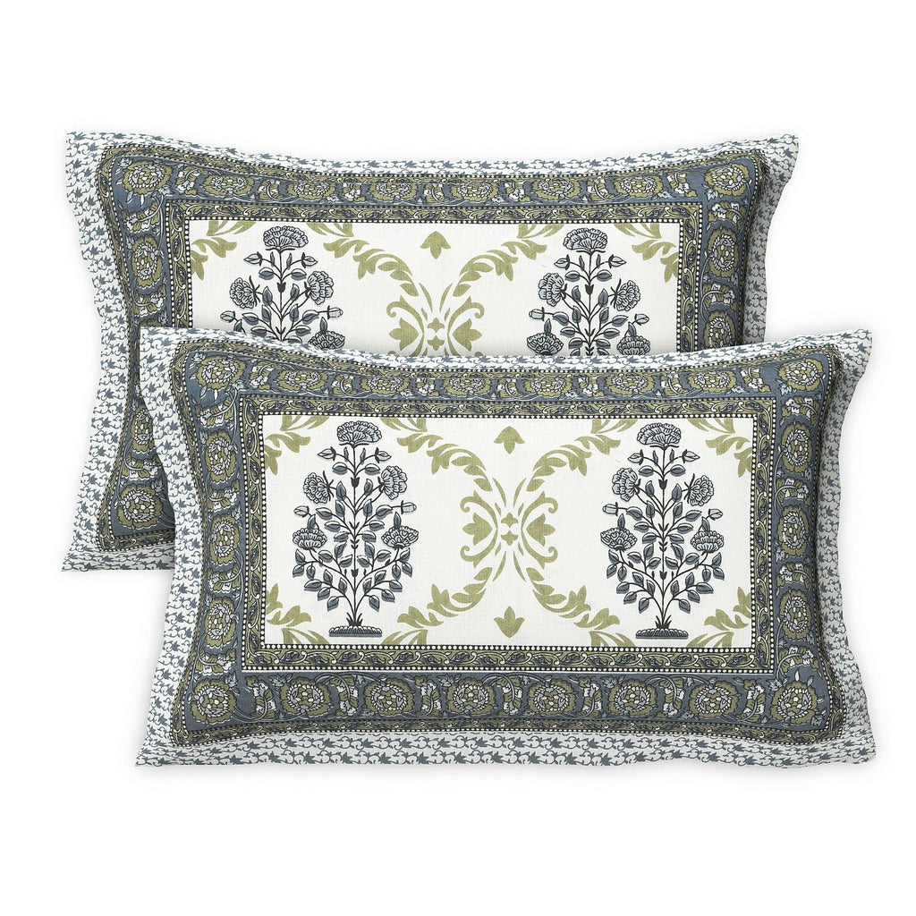 Rudra Bazaar Multicolour 210 TC Cotton Double King Bedsheet With 2 Pillow Covers