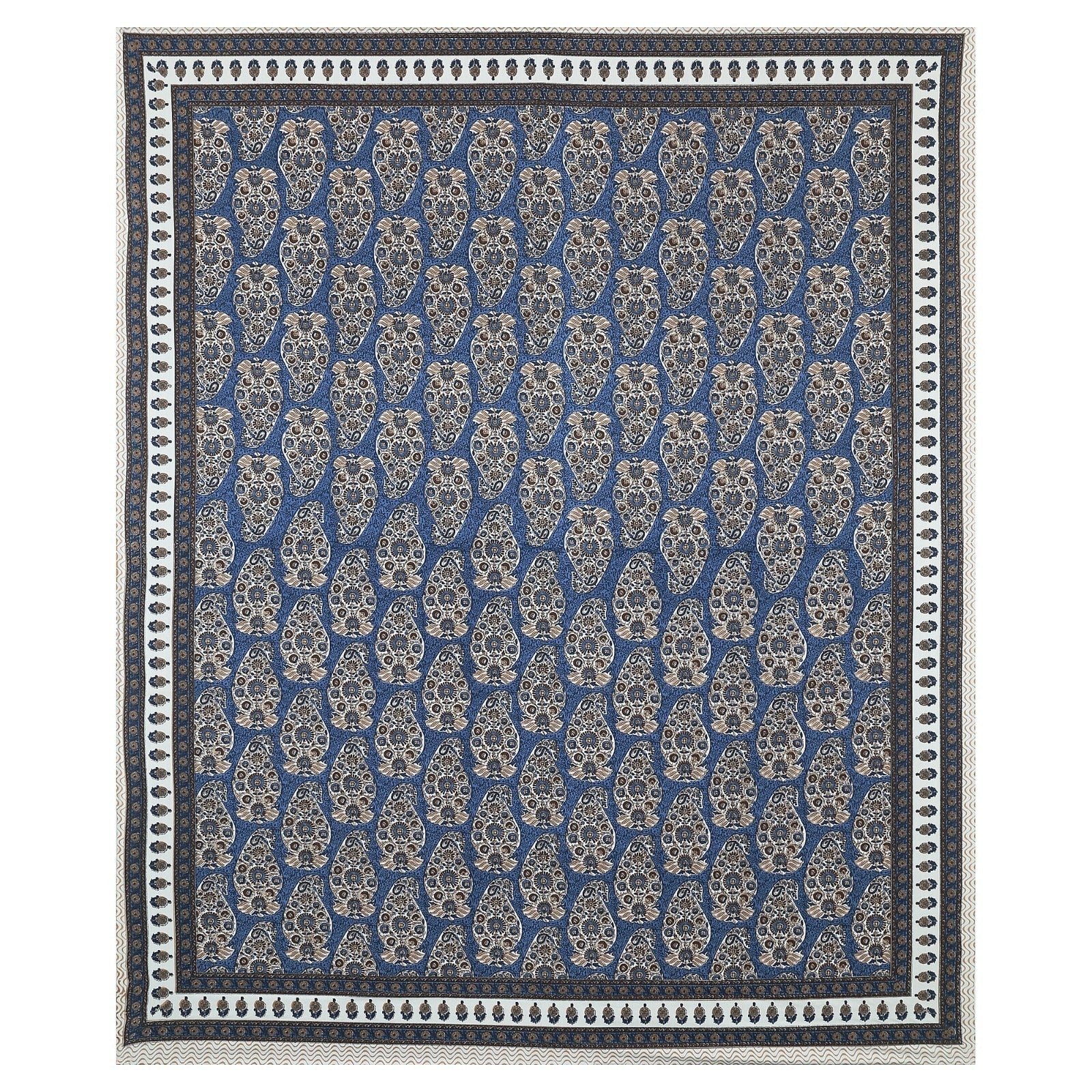 Rudra Bazaar Multicolour 210 TC Cotton Double King Bedsheet With 2 Pillow Covers