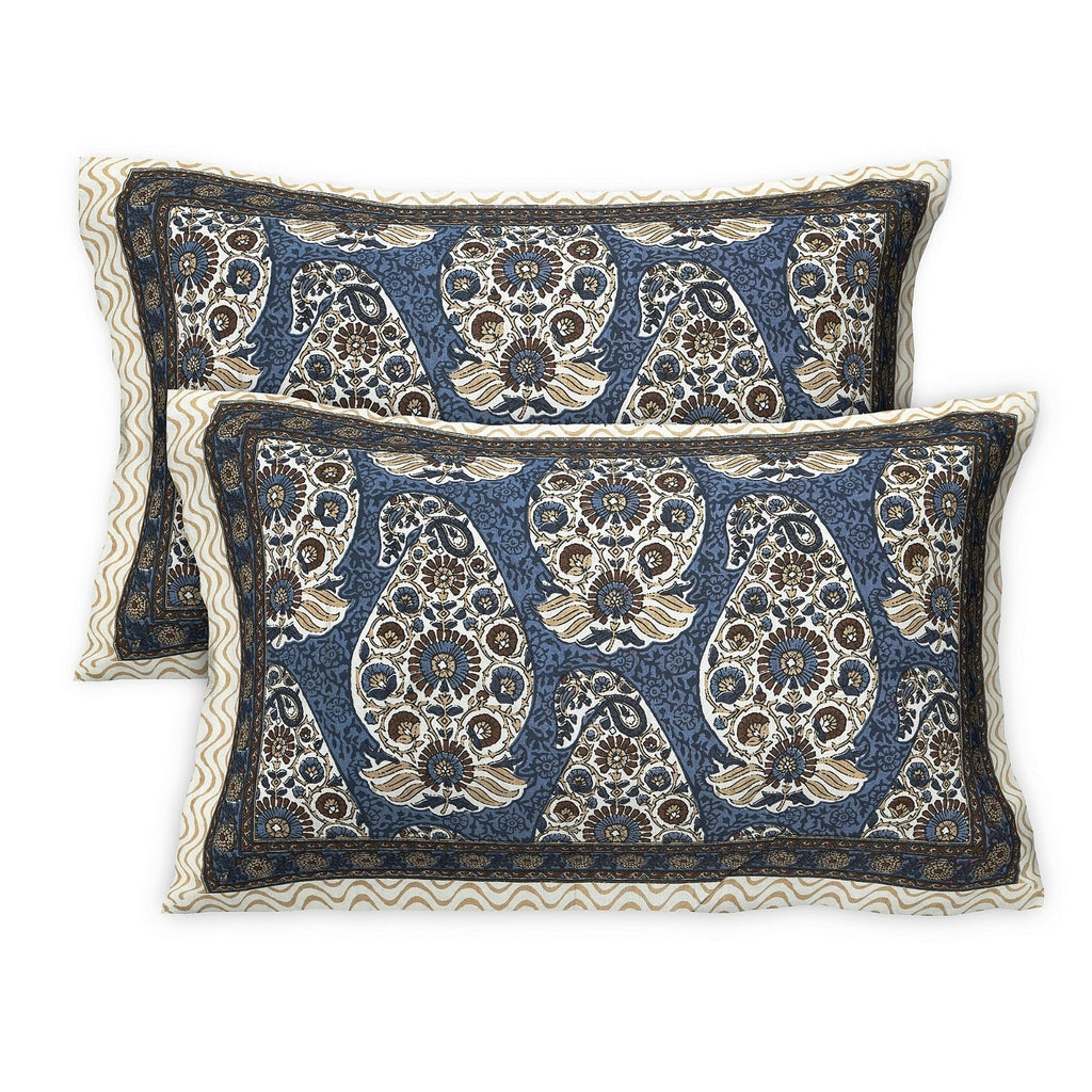 Rudra Bazaar Multicolour 210 TC Cotton Double King Bedsheet With 2 Pillow Covers