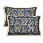 Rudra Bazaar Multicolour 210 TC Cotton Double King Bedsheet With 2 Pillow Covers