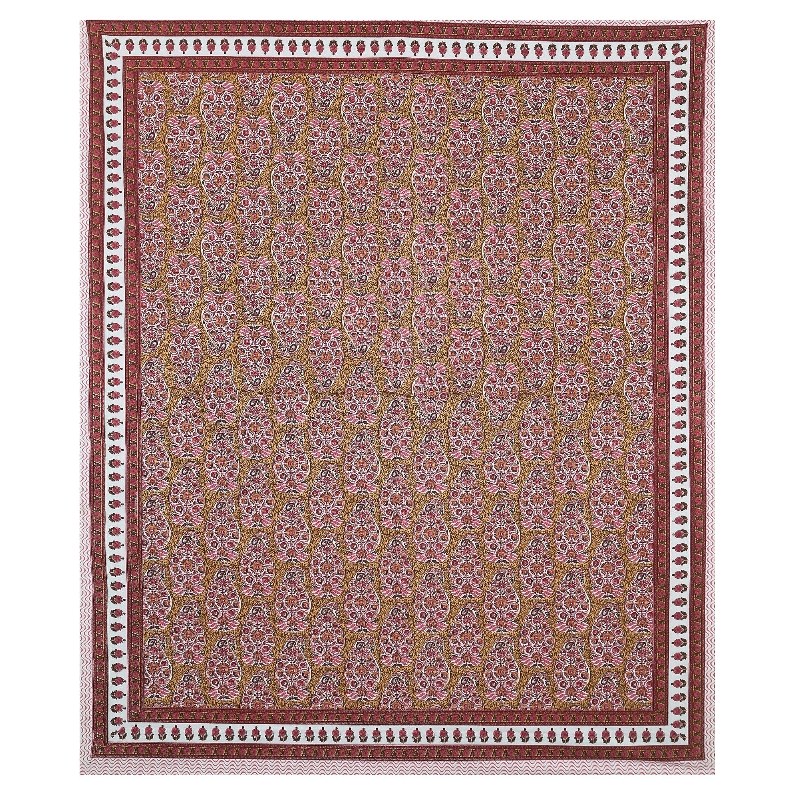 Rudra Bazaar Multicolour 210 TC Cotton Double King Bedsheet With 2 Pillow Covers