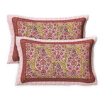 Rudra Bazaar Multicolour 210 TC Cotton Double King Bedsheet With 2 Pillow Covers