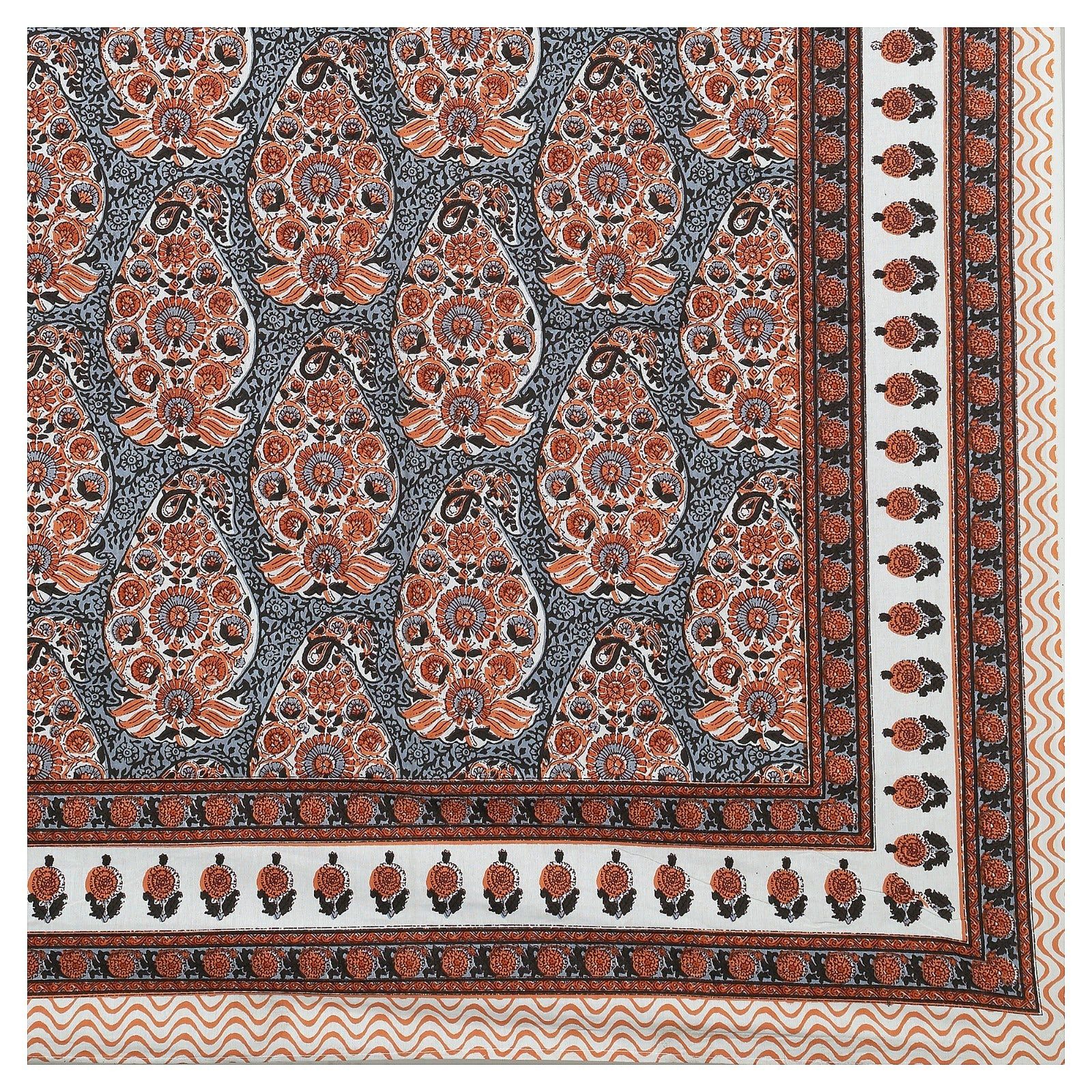 Rudra Bazaar Multicolour 210 TC Cotton Double King Bedsheet With 2 Pillow Covers