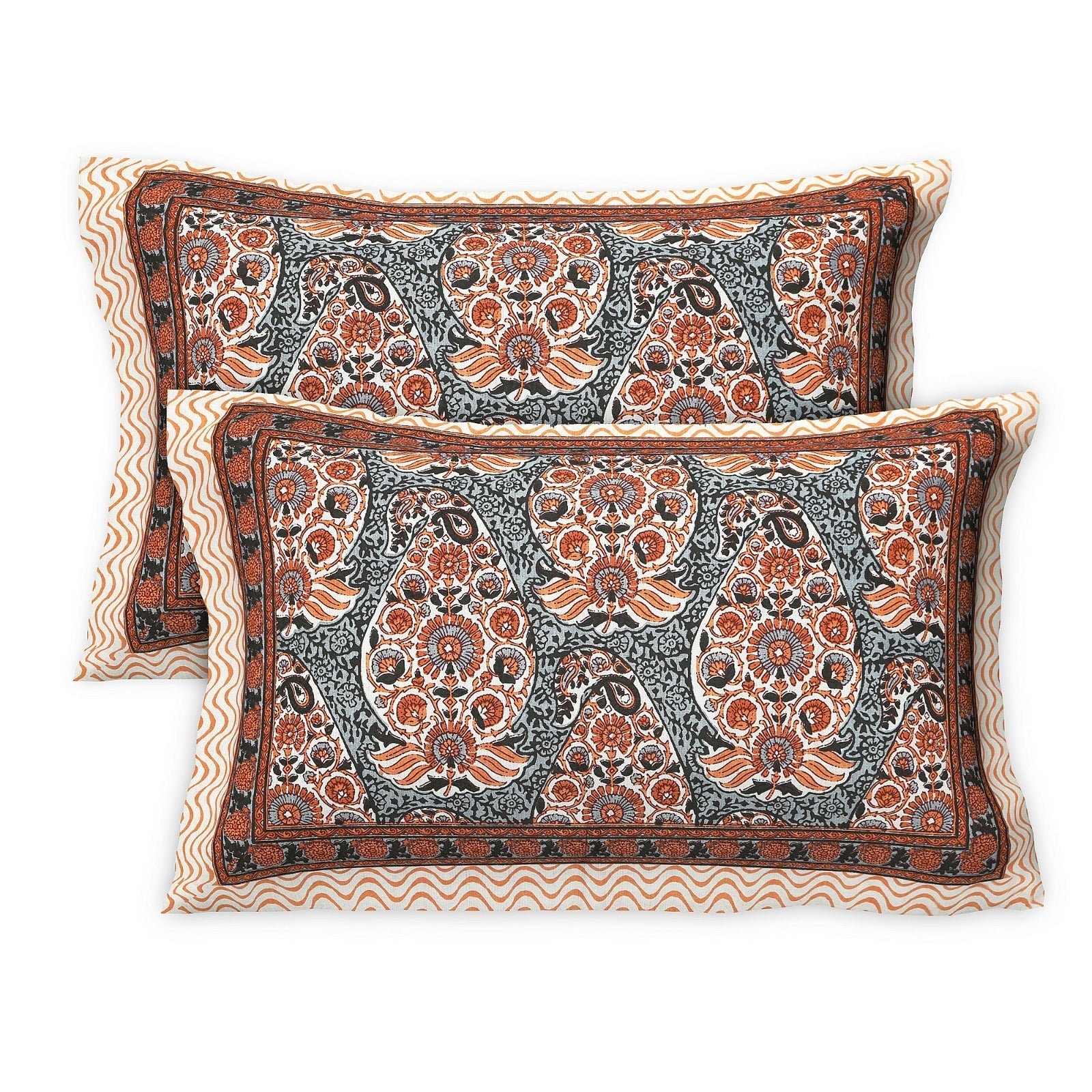 Rudra Bazaar Multicolour 210 TC Cotton Double King Bedsheet With 2 Pillow Covers