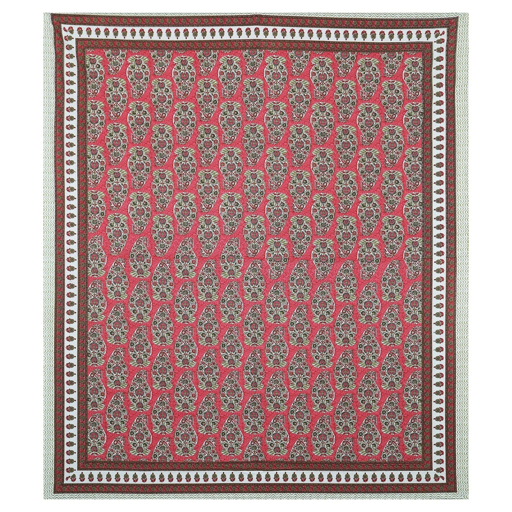 Rudra Bazaar Multicolour 210 TC Cotton Double King Bedsheet With 2 Pillow Covers