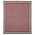 Rudra Bazaar Multicolour 210 TC Cotton Double King Bedsheet With 2 Pillow Covers