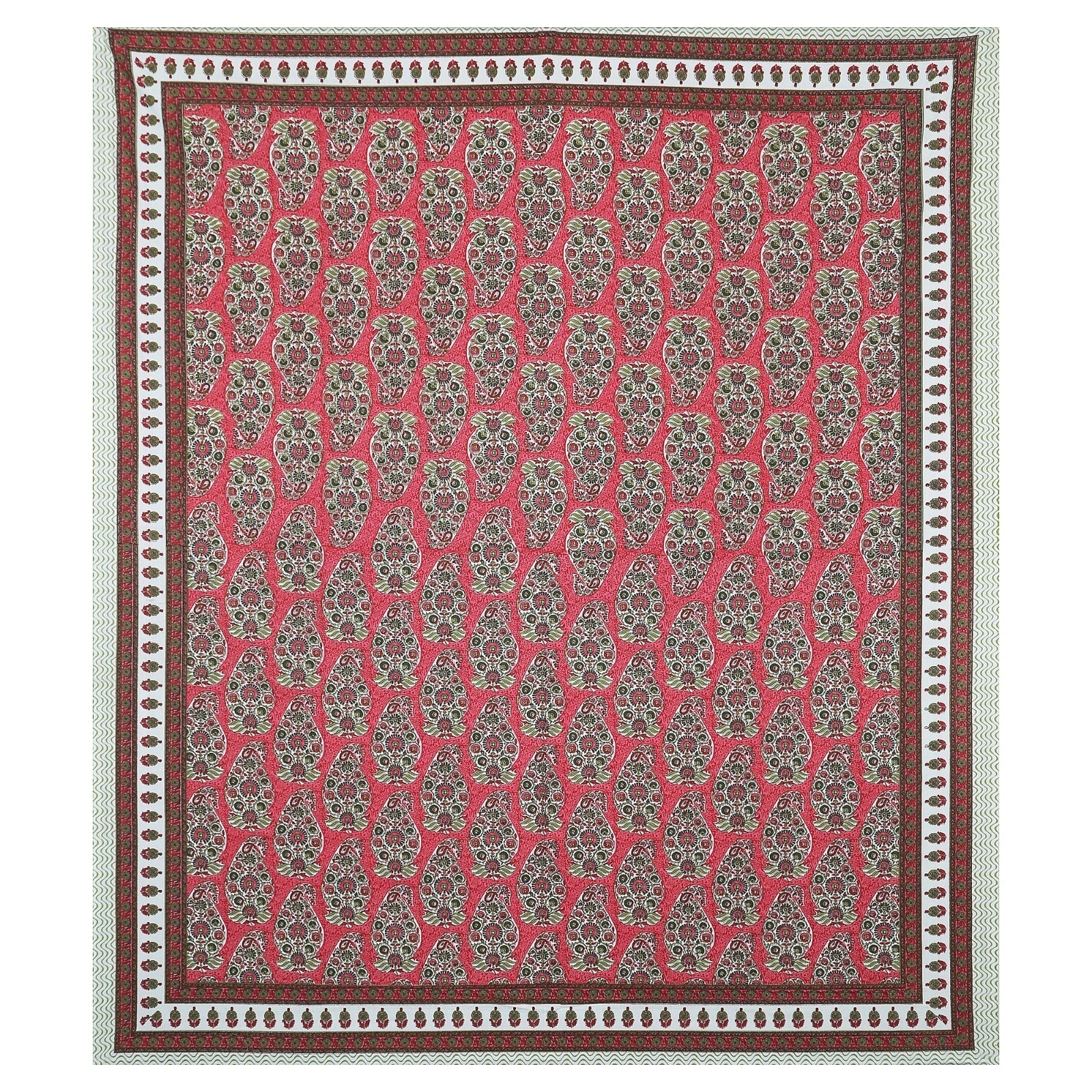 Rudra Bazaar Multicolour 210 TC Cotton Double King Bedsheet With 2 Pillow Covers