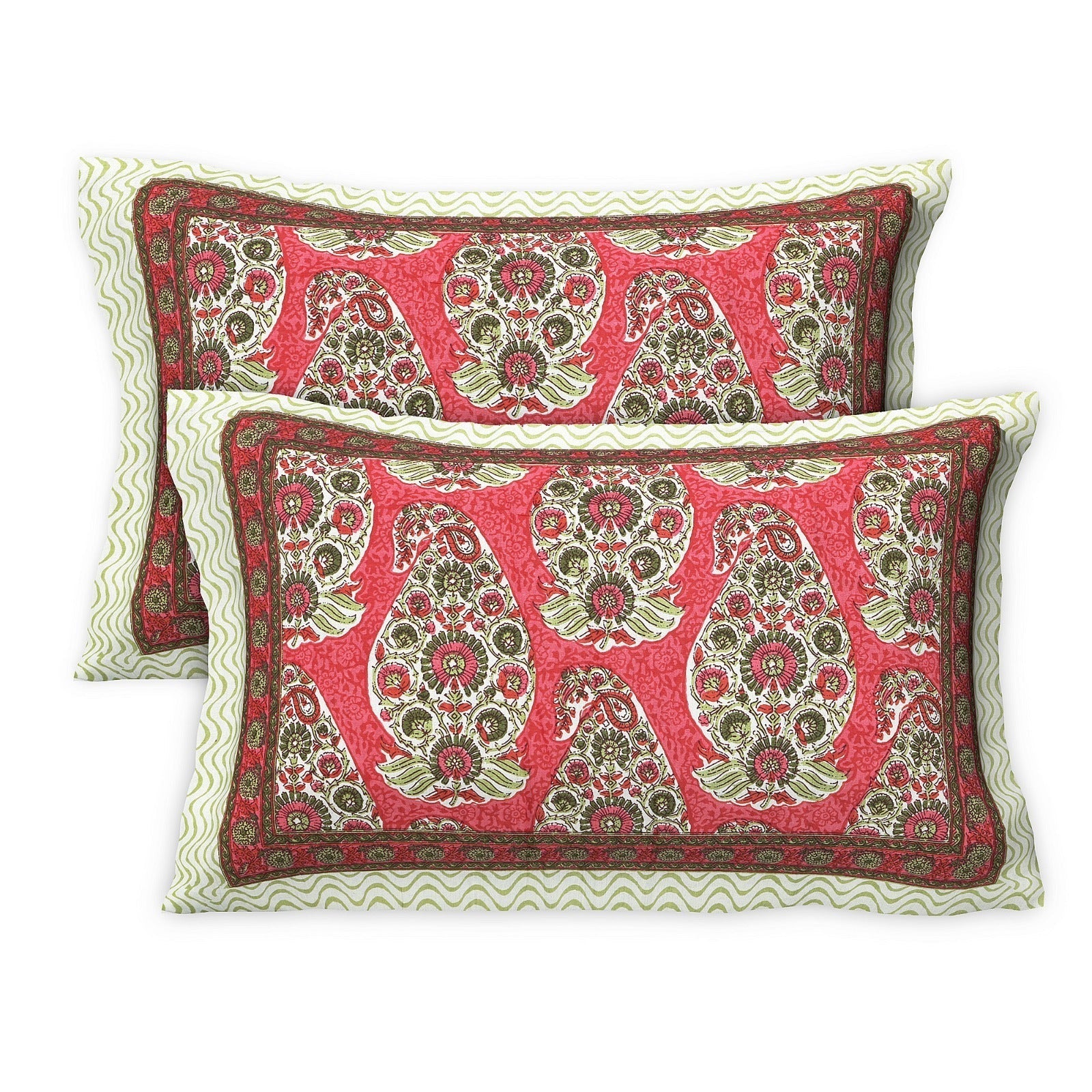 Rudra Bazaar Multicolour 210 TC Cotton Double King Bedsheet With 2 Pillow Covers