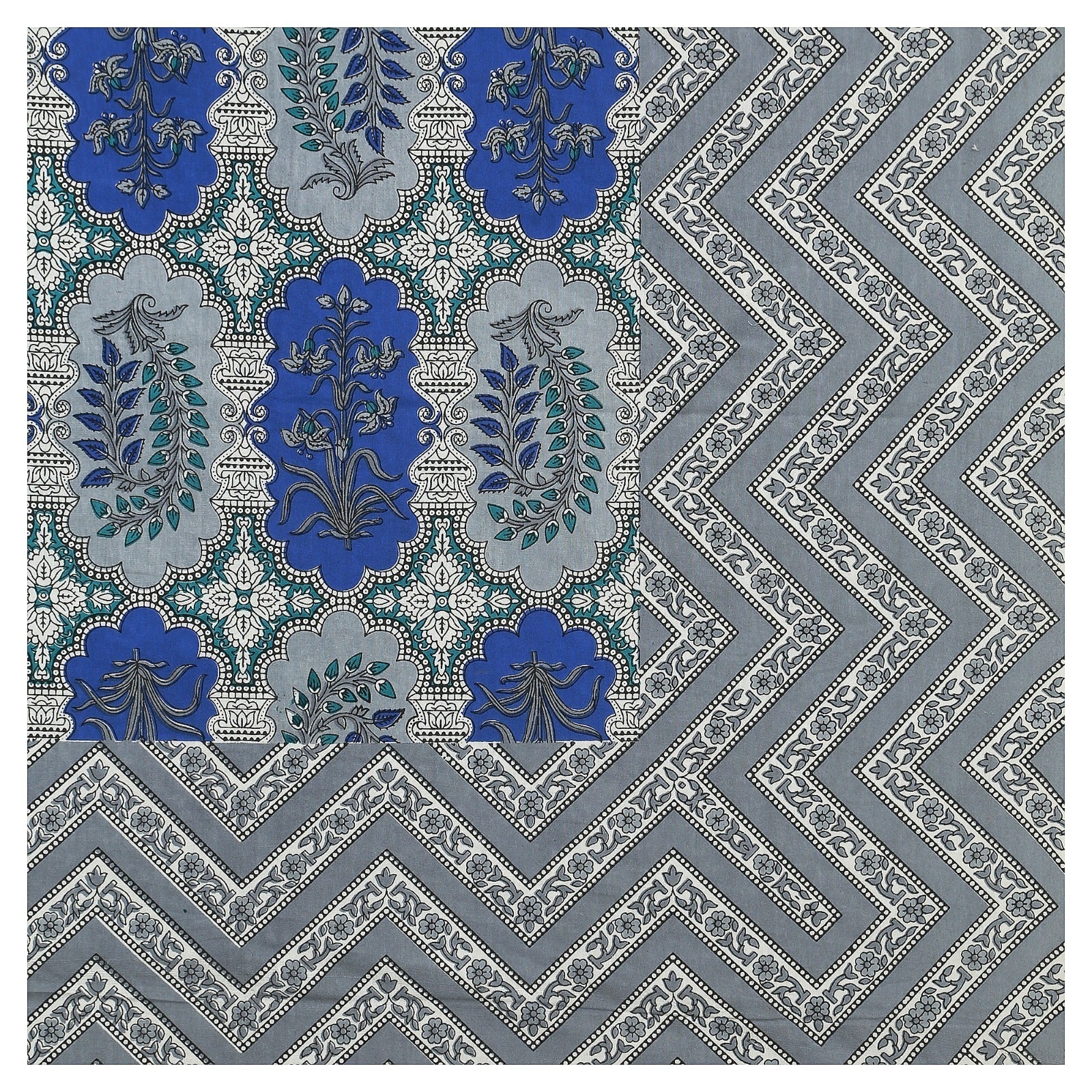 Rudra Bazaar Multicolour 210 TC Cotton Double King Bedsheet With 2 Pillow Covers