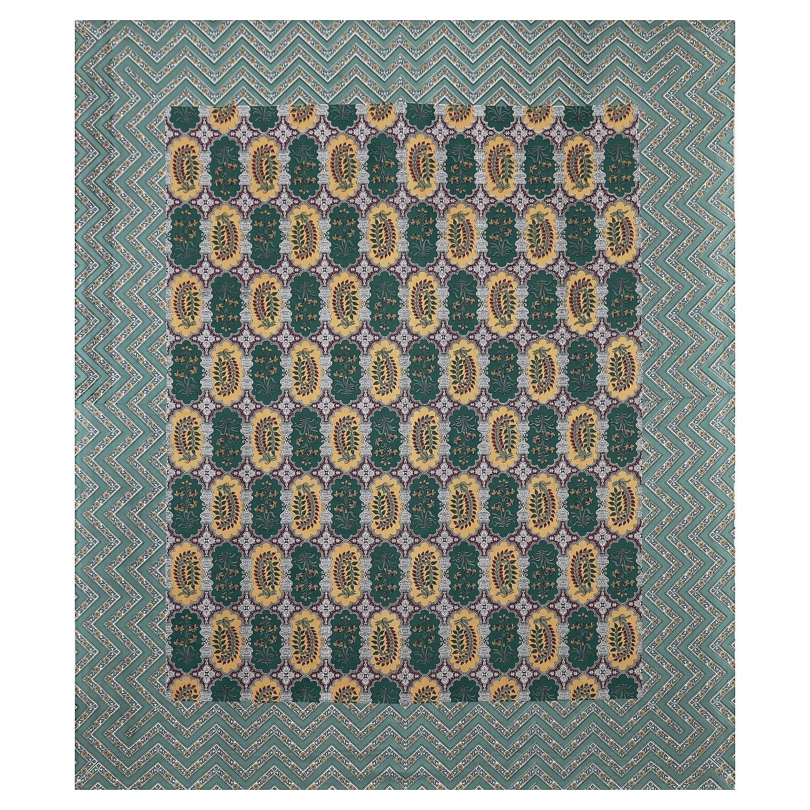 Rudra Bazaar Multicolour 210 TC Cotton Double King Bedsheet With 2 Pillow Covers