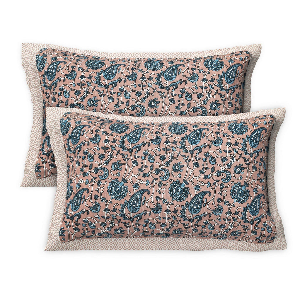 Rudra Bazaar Multicolour 210 TC Cotton Double King Bedsheet With 2 Pillow Covers