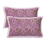 Rudra Bazaar Multicolour 210 TC Cotton Double King Bedsheet With 2 Pillow Covers