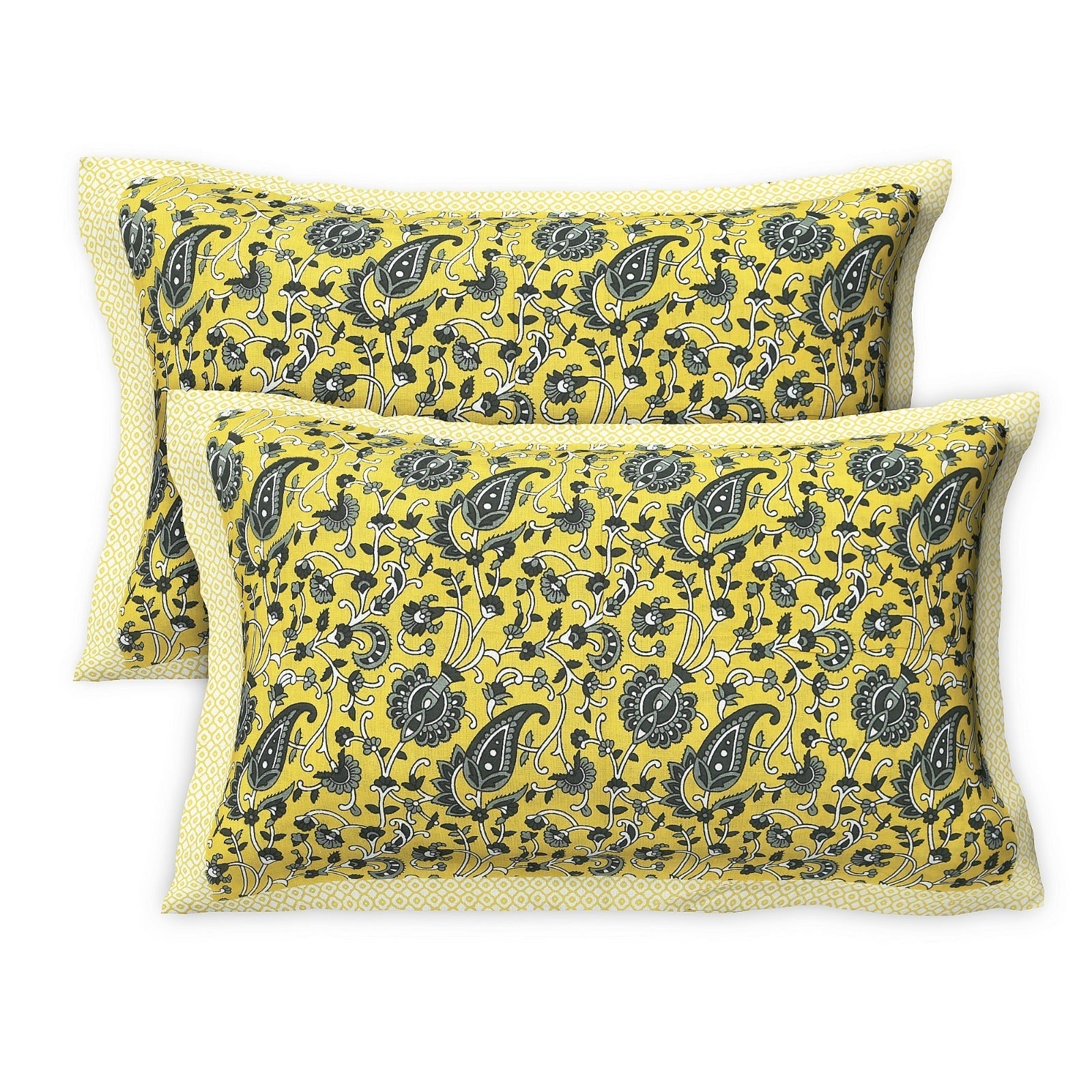 Rudra Bazaar Multicolour 210 TC Cotton Double King Bedsheet With 2 Pillow Covers