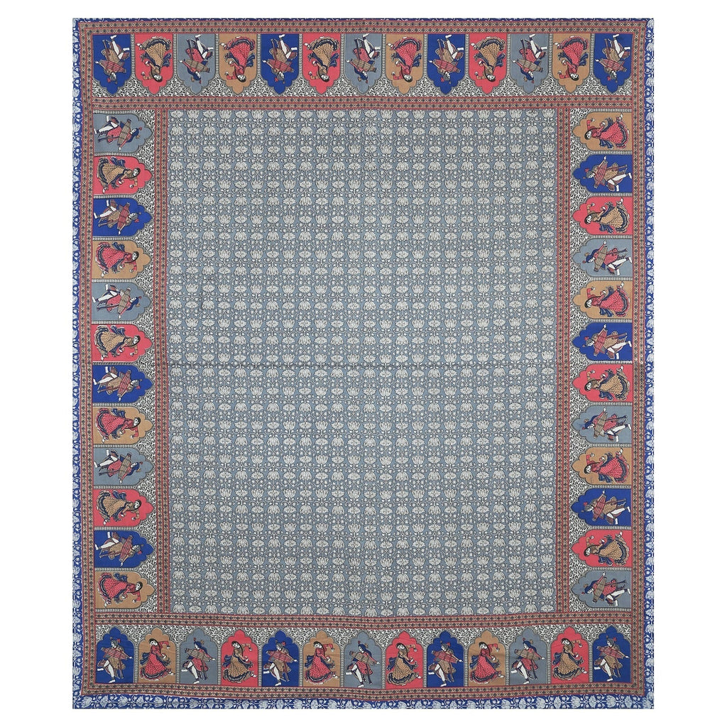 Rudra Bazaar Multicolour 210 TC Cotton Double King Bedsheet With 2 Pillow Covers