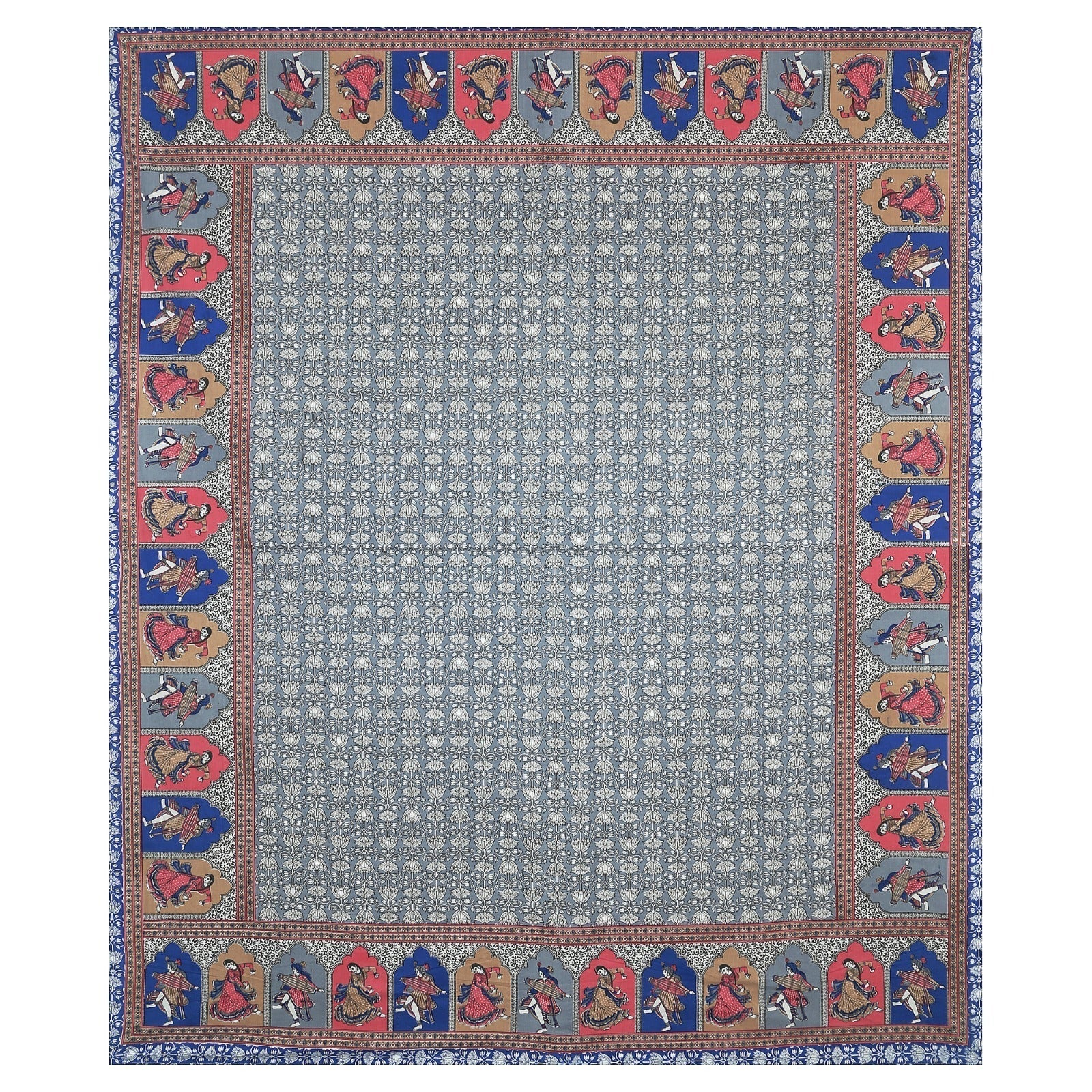 Rudra Bazaar Multicolour 210 TC Cotton Double King Bedsheet With 2 Pillow Covers