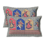 Rudra Bazaar Multicolour 210 TC Cotton Double King Bedsheet With 2 Pillow Covers