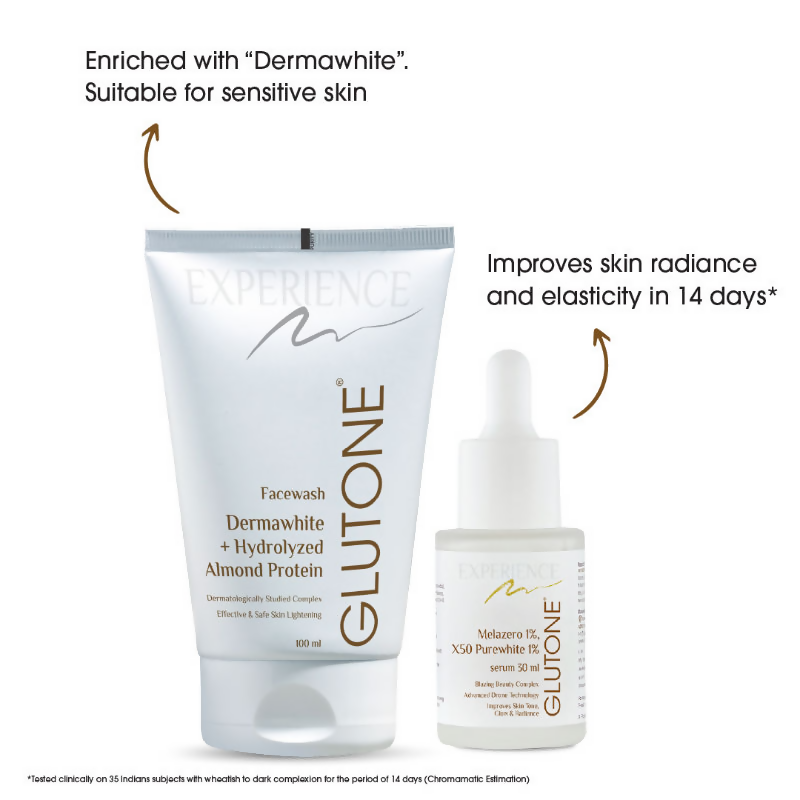 Glutone - Skin Brightening & Glowing - Facewash & Serum Combo