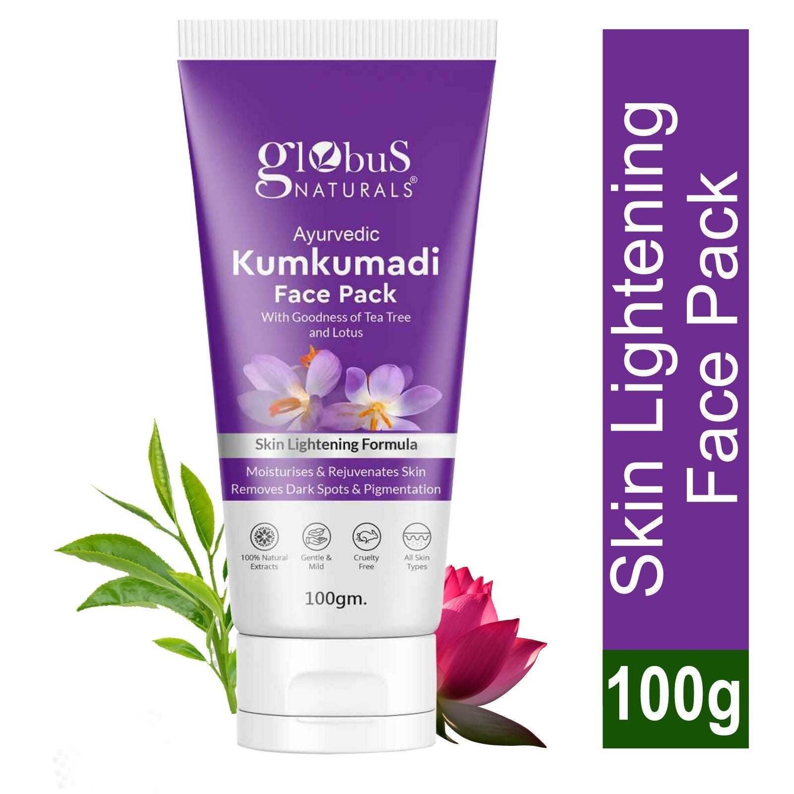 Globus Naturals Ayurvedic Kumkumadi Skin Lightening Face Pack, Suitable For All Skin Types