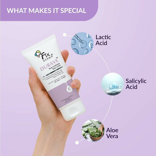 Fixderma Durave 10% AHA + 1% BHA Deep Exfoliating Body Lotion with Lactic & 1% Salicylic Acid Main Image