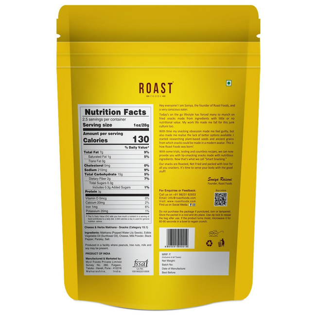 Roast Foods Makhana Cheese and Herbs Main Image