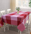Airwill 100% Cotton Checkered Pattern 4 Seater Square Table Cover - Red & Pink