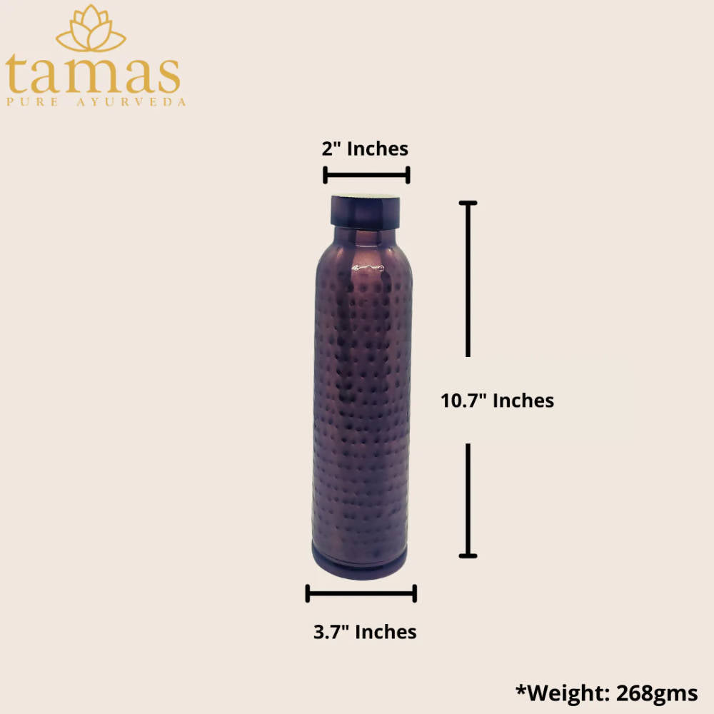 Tamas Hammered Antique Oreo Copper Water Bottle