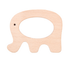 Nesta Toys Wooden Car & Elefant Teether Set, Beech Wood Teether for Babies
