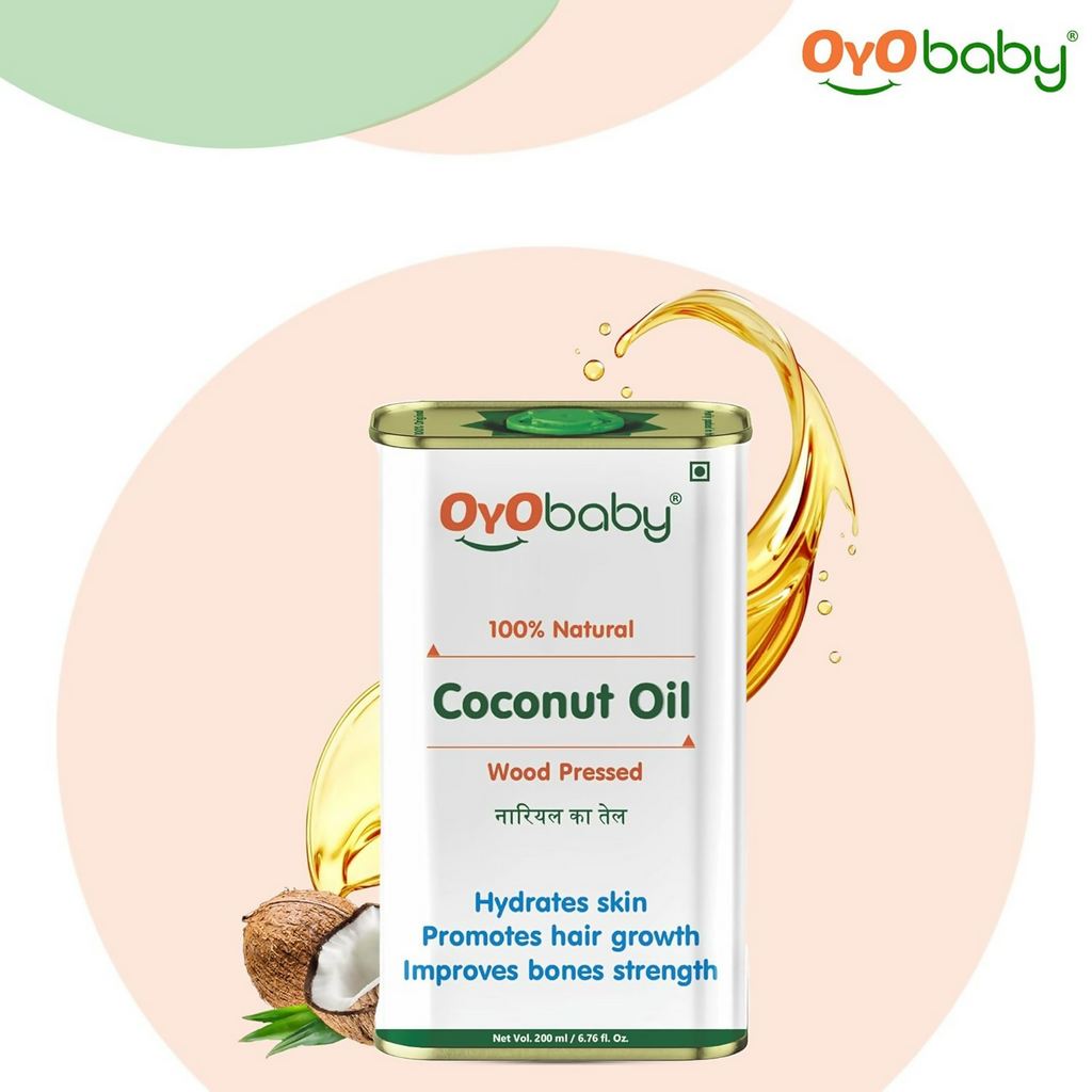 Oyo Baby 100% Natural Baby Oil For New Born Wood Pressed Coconut Baby Hair Oil