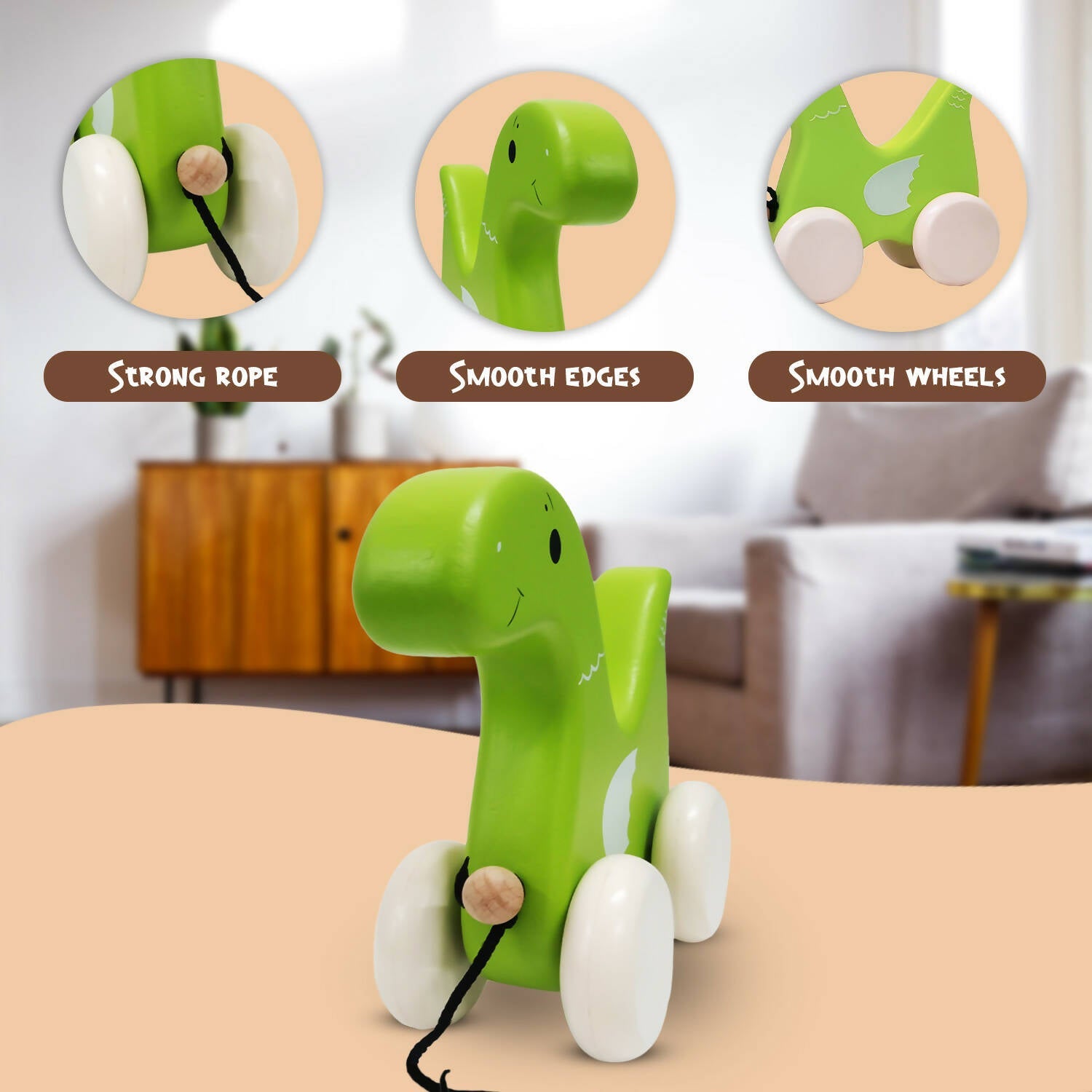 Matoyi Dinosaur Wooden Pull Toy For Kids