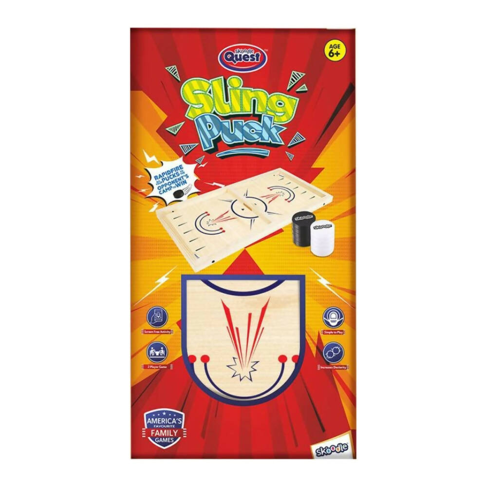 Skoodle Sling Puck Game, Super Fast Portable Table Board Game for Kids and Adults, Tabletop Slingshot Games Toys for Boys and Girls